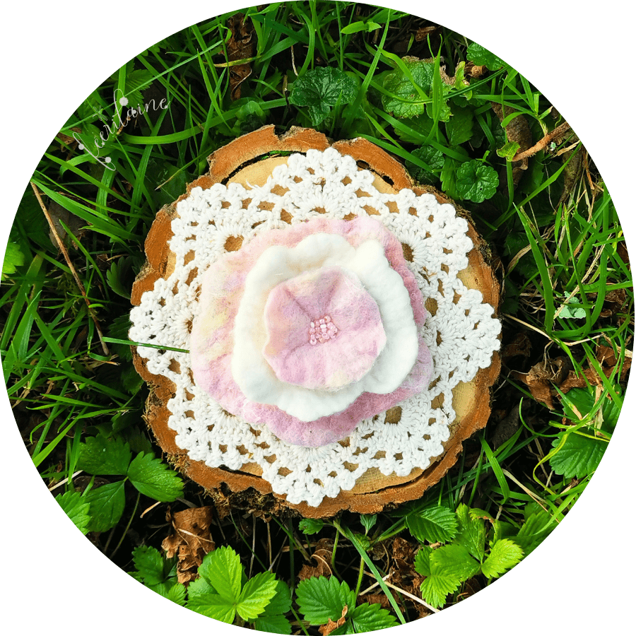 Grande Barette Florale Rose