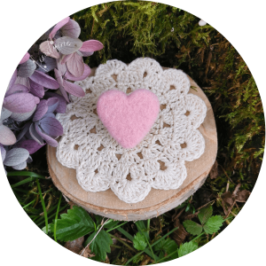 Broche Cœur de mon Cœur Rose Poudré