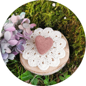 Broche Cœur de mon Cœur Vieux Rose