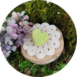 Broche Cœur de mon Cœur Vert Pastel