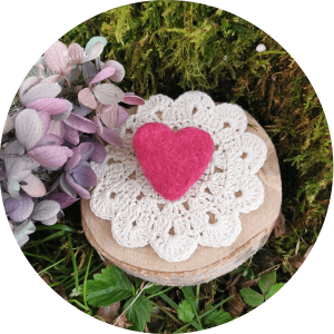 Broche Cœur de mon Cœur Rose Fuschia