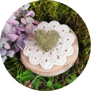 Broche Cœur de mon Cœur Vert Chiné