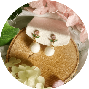 Boucles d'Oreilles Fleurs Roses